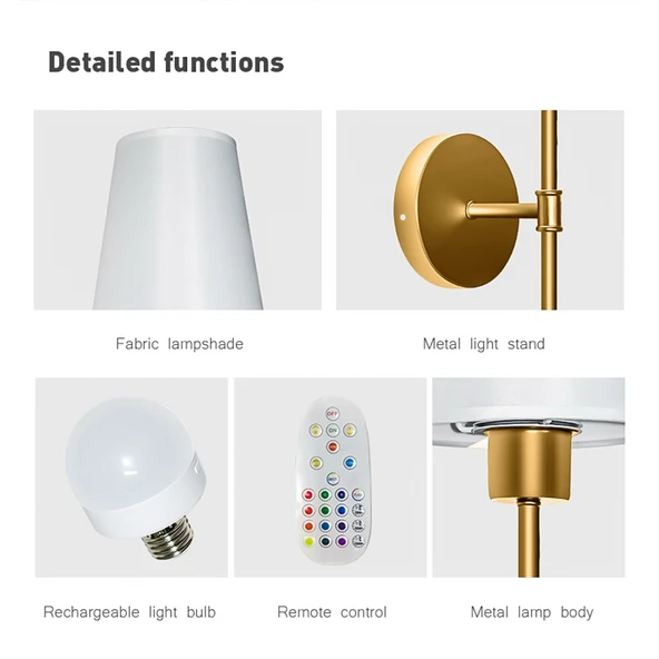 Blair Renkli Taşınabilir Mıknatıslı Bağlantı Gerektirmeyen Şarjlı Lamba USB Girişli RGB Kumandalı Ampul - 11