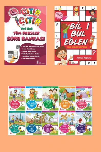 1.Sınıf Eğlenceli Yaz Tatil Seti ( Soru Bankası+Bil Bul Eğlen+10 lu Hikaye) ürün görseli 1