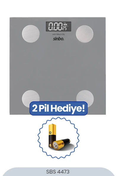 Sinbo SBS-4473 Bluetooth Dijital Yağ Su Kas Vücut Kitle Endeksi Kilo Ölçer Tartı Baskül - 2
