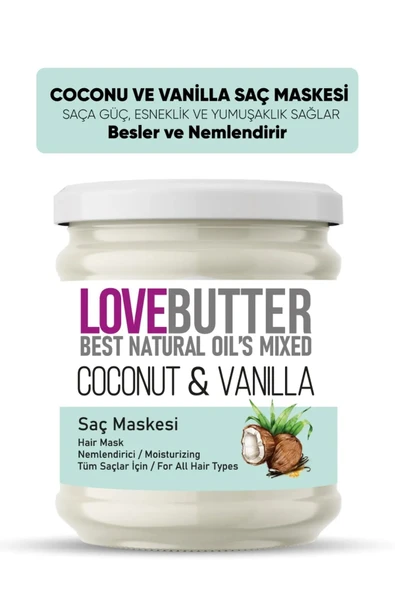 LOVE BUTTER Coconut & Vanilya Nemlendirici Saç Maskesi -