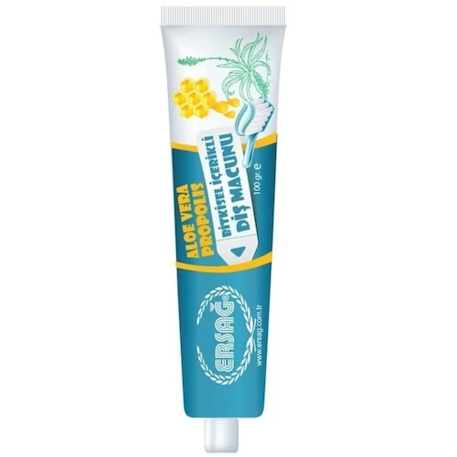 Ersağ Aloe Vera ve Propolis Özlü Bitkisel İçerikli Diş Macunu 100 G