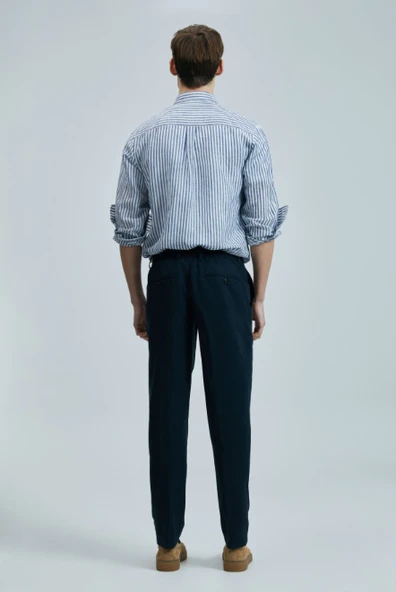 Lufian Minimalist Keten Erkek Pantolon - Regular Fit - Günlük Kombinler İçin - 3