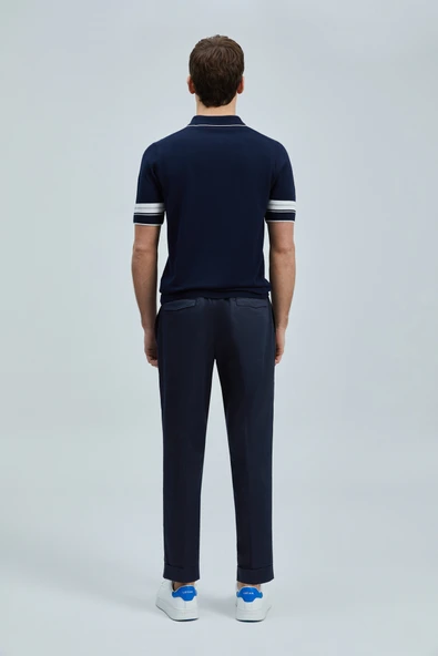 Lufian Erkek Kısa Kol Polo Yaka Minimalist Kazak - Günlük Stil - 9