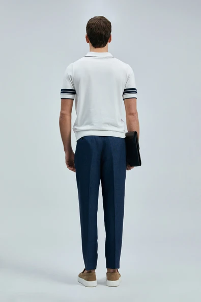 Lufian Erkek Kısa Kol Polo Yaka Minimalist Kazak - Günlük Stil - 3