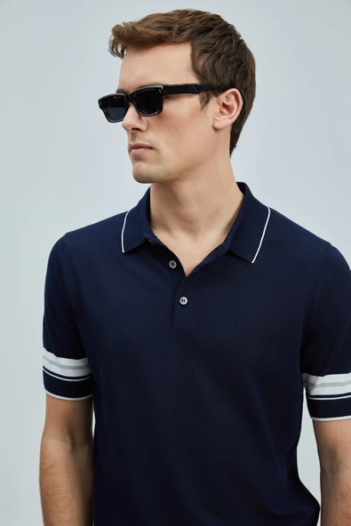 Lufian Erkek Kısa Kol Polo Yaka Minimalist Kazak - Günlük Stil - 8