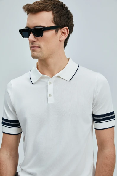 Lufian Erkek Kısa Kol Polo Yaka Minimalist Kazak - Günlük Stil - 2