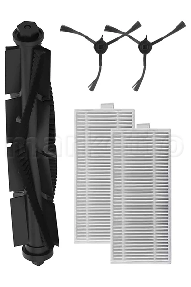 TCL Uyumlu Sweeva 6000 / 6500 Robot Yedek 5 Parça Seti Ana / Yan Fırça Hepa Filtre