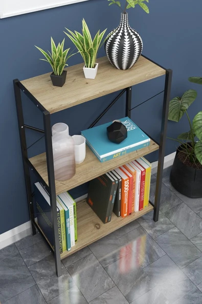 Dizayn Motion 3 Raflı Dekoratif Kitaplık Ceviz - 2