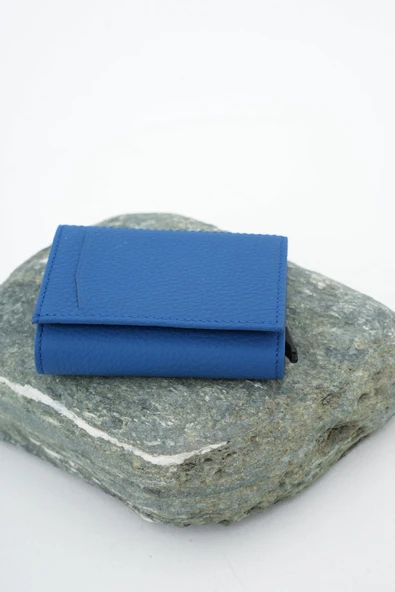 Mekanizmalı Deri Cüzdan Saks Mavi 113570 - 2