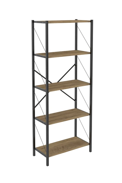 Dizayn Motion Dekoratif 5 Raflı Kitaplık 150 x 60 Ceviz - 5