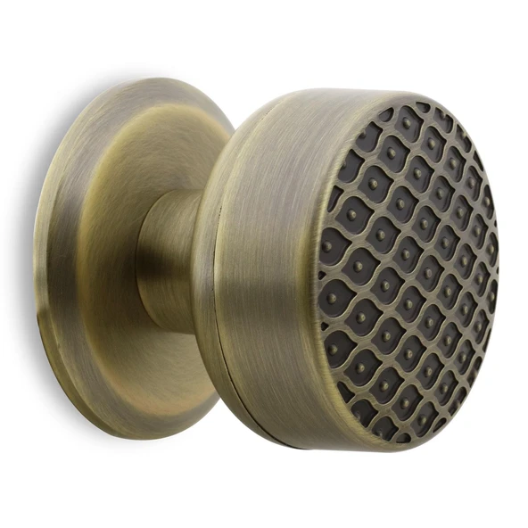 Kapı Tokmağı Topuzu Kolu Metal Tokmak Antik Sarı - Resim 2