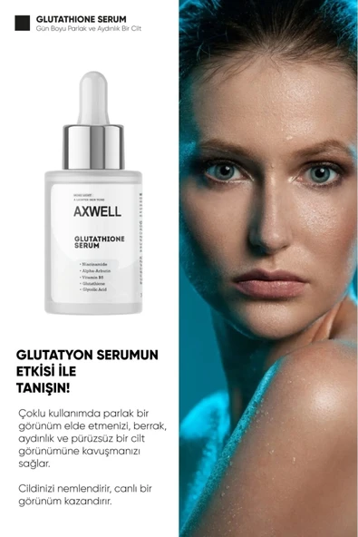 AXWELL Glutatyon, Niacinamide, Glycolic Acid ve Alpha-Arbutin İçeren Aydınlatıcı Serum - 4
