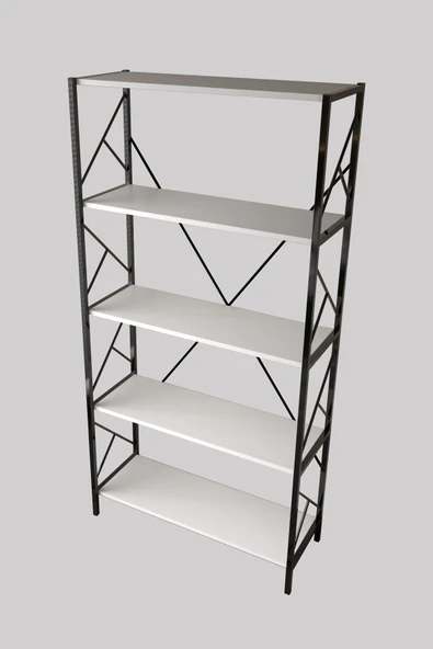 Dizayn Motion 5 Raf Dekoratif 180 Cm Kitaplık Beyaz - Resim 5