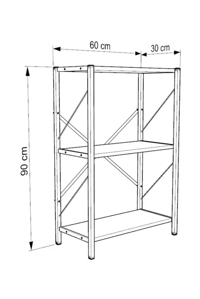 Dizayn Motion 3 Raflı Dekoratif Kitaplık Ceviz - 4