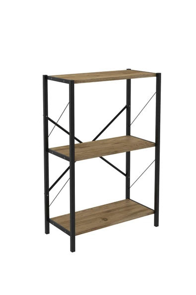 Dizayn Motion 3 Raflı Dekoratif Kitaplık Ceviz - 5