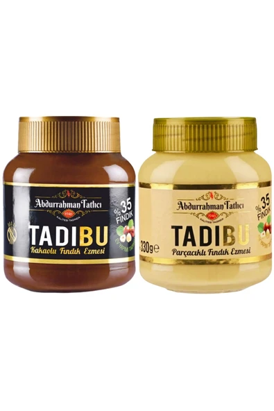 Abdurrahman Tatlıcı TADIBU KAKAOLU FINDIK KREMASI VE PARÇACIKLI FINDIK KREMASI 330 gr ürün görseli