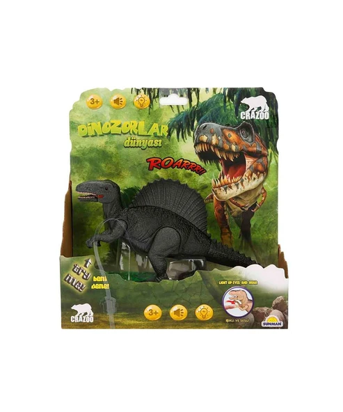 Sunman Sesli ve Işıklı Dinozor Çeşitleri 61711 Siyah Renk ürün görseli 1
