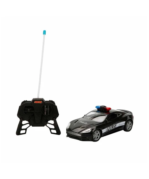 Suncon 1:20 Uzaktan Kumandalı Suncon Işıklı Polis Arabası 21 cm 33012 Siyah A.Martin