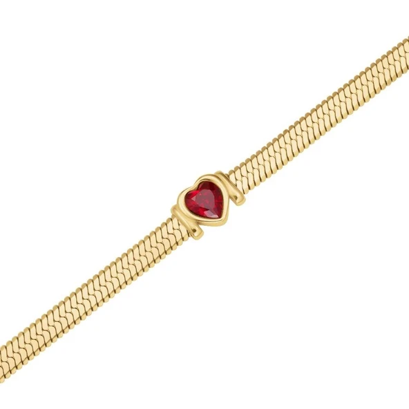 ROSEFIELD JNSRG.J1004 Kalp Yakut Çelik Kolye - 4