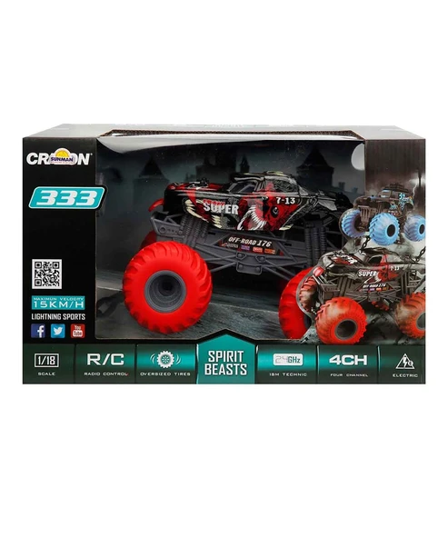 Sunman 1:18 Uzaktan Kumandalı Spirit Beasts USB Şarjlı Araba 25cm - Resim 5