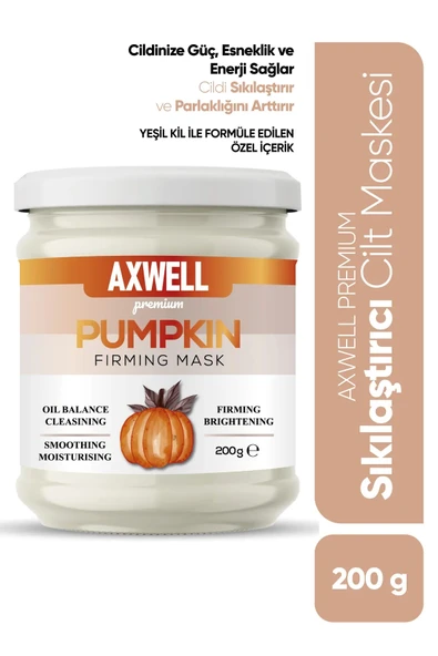 AXWELL PREMIUM Pumpkin Mask - Balkabağı Özlü, Cilt Sıkılaştırma Ve Ultra Nemlendirme Yüz Maskesi
