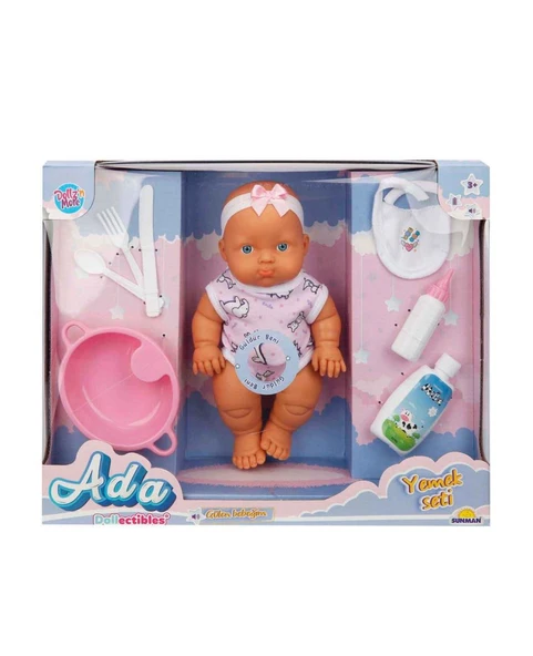 Ada Bebek Gülen Bebeğim Yemek Seti 23 cm 31650 Pembe - Resim 3