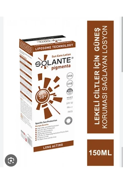Solante Pigmenta Lekeli Ciltler için 150 ml 50 Faktör Güneş Losyonu