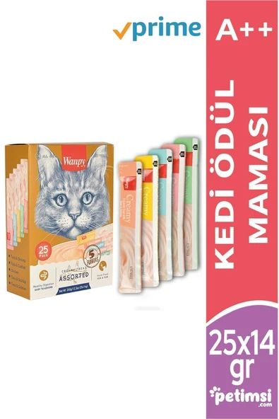 Wanpy Karışık Sıvı Kedi Ödülü 25*14 Gr
