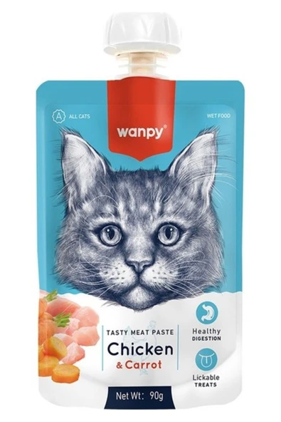 Wanpy Taze Tavuklu&havuçlu 10'lu Kedi Et Ezmesi 90 gr
