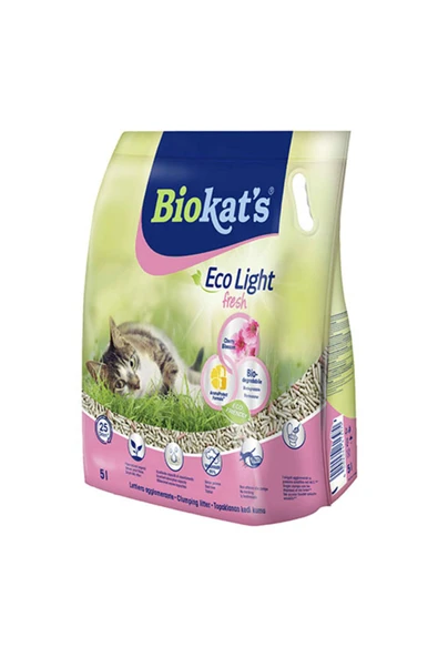 Biokats Biokat's Eco Light Fresh Cherry Blossom Taze Kiraz Çiçeği Kokulu Pelet Kedi Kumu 5 Lt