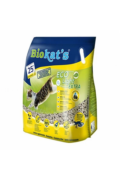 Biokats Eco Light Extra Aktif Karbonlu Pelet Kedi Kumu 5 Lt