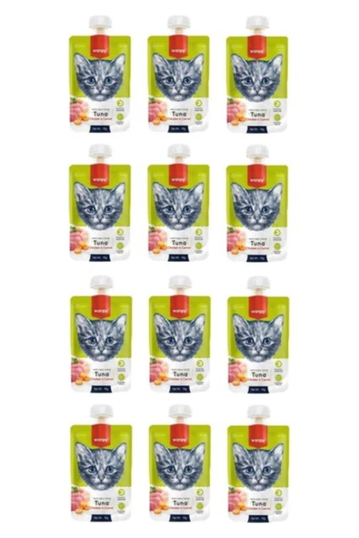 Wanpy Taze Ton Balıklı&tavuklu 12 Li Kedi Et Ezmesi 90 gr