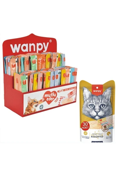 Wanpy Karışık Sıvı Kedi Ödül Maması 30 Adet X 14 gram