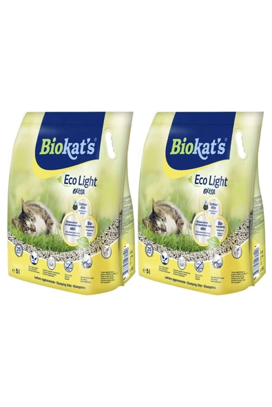 Biokats Biokat's Pelet Kedi Kumu Eco Light Extra 5 Litre 2'li