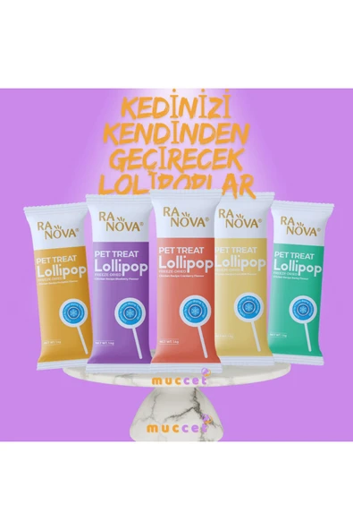 RANOVA Muccet 15'li Kutu Kedi Lolipopu Malt Destekli Kedi Ödülü - 2