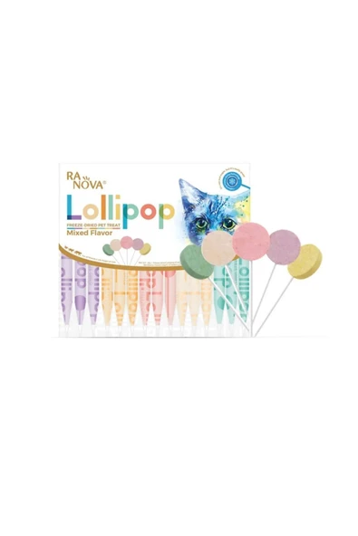 RANOVA Lolipop Karışık Çeşitli Kedi Ödül Maması 1,4 gr 15'li