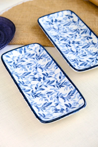TABAK EVİ Blue Heaven Kayık Tabak 2 li 22x10x1cm - 4