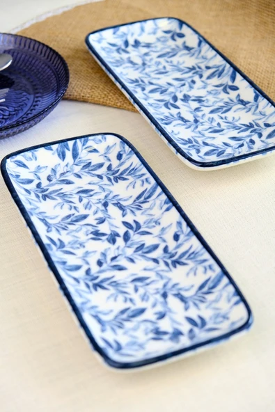 TABAK EVİ Blue Heaven Kayık Tabak 2 li 22x10x1cm - 3