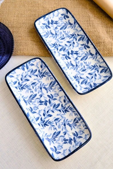 TABAK EVİ Blue Heaven Kayık Tabak 2 li 22x10x1cm - 2