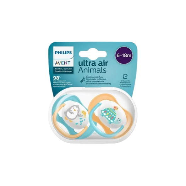Philips Avent Ultra Air Animals 6-18 ay Erkek 2'li Emzik ürün görseli