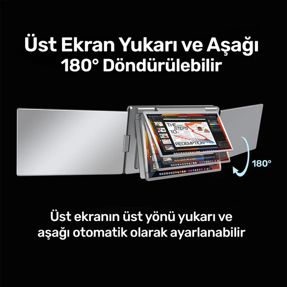 NPO NPM788 16" FHD 1200p IPS Type-C Taşınabilir 3'lü Monitör Çoklayıcı Standlı Notebook Monitör - 7
