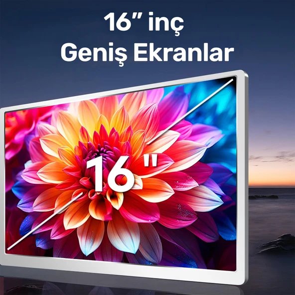 NPO NPM788 16" FHD 1200p IPS Type-C Taşınabilir 3'lü Monitör Çoklayıcı Standlı Notebook Monitör - 3
