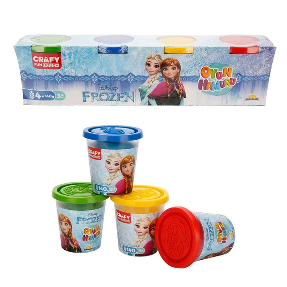 Crafy Frozen 4'lü Oyun Hamuru 560 g - Resim 3