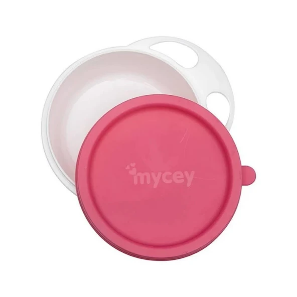 Mycey Kapaklı Mama Tabağı  6ay + Pembe