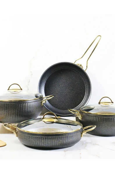 Istiridye Gold 7 Parça Granit Tencere Seti XL - 2