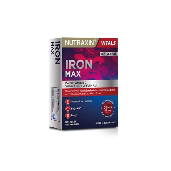 Nutraxin Iron Max 17 mg 30 Tablet ürün görseli