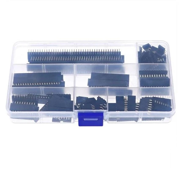 120 Adet Header Seti 2,54mm Dişi 4-20 Pin 8 Çeşit Şeffaf Çantada - 3