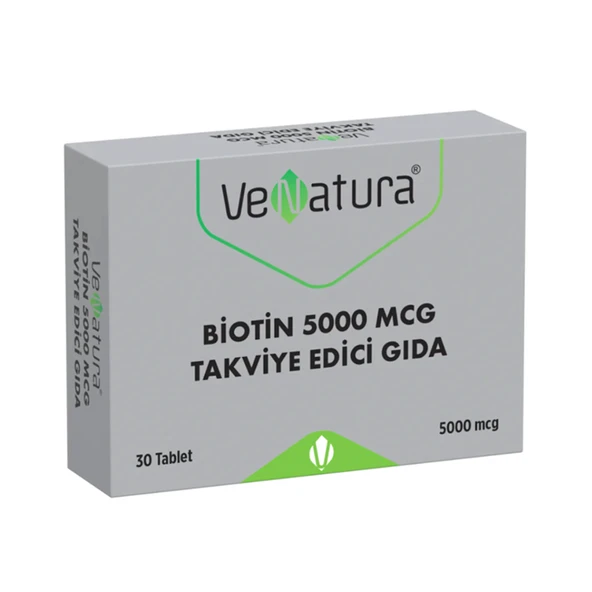Venatura Biotin 5000 MCG Takviye Edici Gıda 30 Tablet ürün görseli