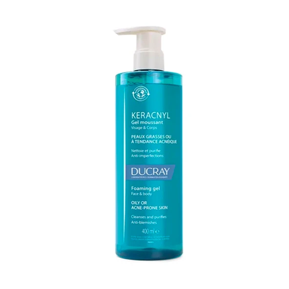 Ducray Keracnyl Yağlı ve Akneye Eğilimli Ciltler İçin Yüz Temizleme Jeli 400 ml - 1