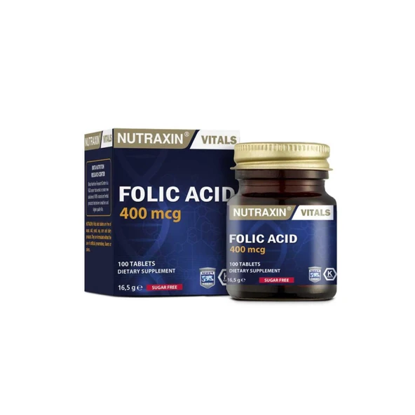 Nutraxin Folic Acid 400 mcg 100 Tablet ürün görseli